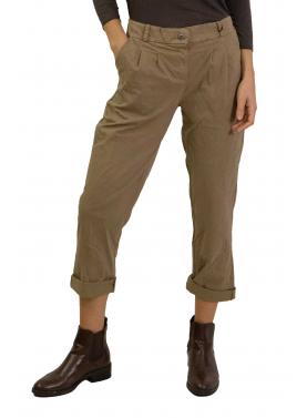 Chino con pence in cotone con elastico dietro 